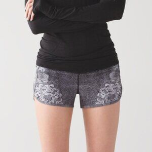 RARE  Lululemon Speed Short in Florence Speed Short White Black (Size 8)